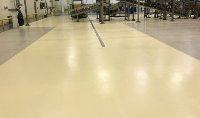 epoxy floor coatings, urethane topcoat, industrial floor coatings, coating around manufacturing equipment