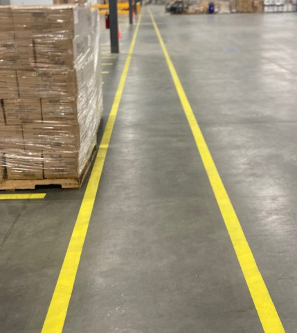 Epoxy Line striping, 5S, 5S lines, epoxy flooring companies, epoxy flooring Memphis, epoxy Olive Branch MS, TeamIA, Industrial Applications Inc, distribution center flooring, warehouse line striping, epoxy companies