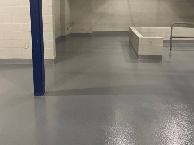 Industrial Applications, Inc. installed steel shot blast, patched and filled the concrete as necessary, installed hand troweled integral cove base throughout schools.&nbsp;