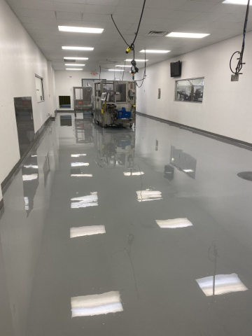 Commercial epoxy flooring, epoxy floor coating, safety line striping, 5S, manufacturing safety, Industrial Applications Inc., TeamIA, Epoxy concrete floor, flooring contractor Olive Branch MS, Olive Branch MS, commercial flooring contractor, concrete floor coatings