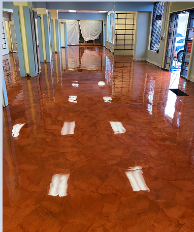 Epoxy floor coatings, metallic epoxy, metallic retail floor coating, Industrial Applications Inc., TeamIA,  flooring contractor Memphis TN, Memphis TN