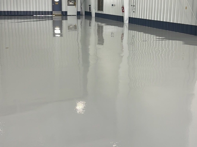 urethane and epoxy airplane hangar floors
