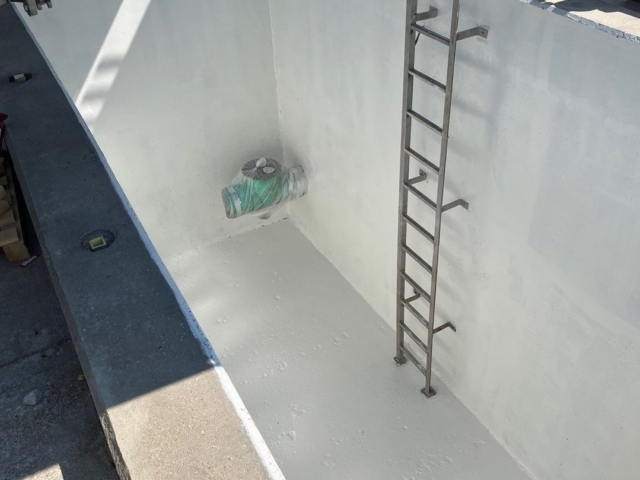 Industrial Applications&nbsp; prepped the surface and installed a Sherwin Williams containment system that would provide a protective coating for the concrete vessel, shielding it from chemical attack while guarding against leakage.