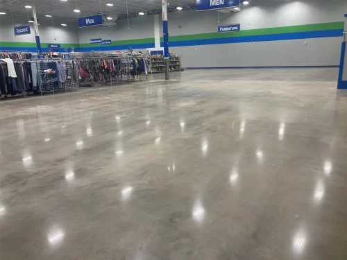 Polished Concrete Flooring Project By Industrial Applications in a Retail Store