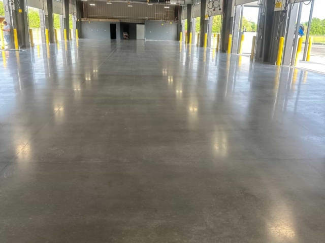 Constant warehouse traffic demands were a fit for a&nbsp; 400 grit polished concrete satin finish, delivering a more subtle look while providing the durability and slip resistance needed for daily operations.