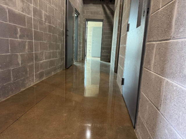Kennel areas required detailed hand grinding along thousands of feet of block wall edges. Our team also hand polished around drains and navigated inconsistent, uneven concrete throughout the space. This type of work demands precision, patience, and experience to get right.