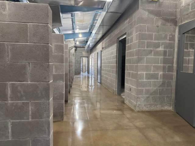 The finished system delivered a medium sheen 800 grit polish with a salt and pepper aggregate exposure, finished with a stain that enhances brightness and cleanliness. The result is a floor built for durability, easier maintenance, and a noticeably improved environment for both staff and visitors